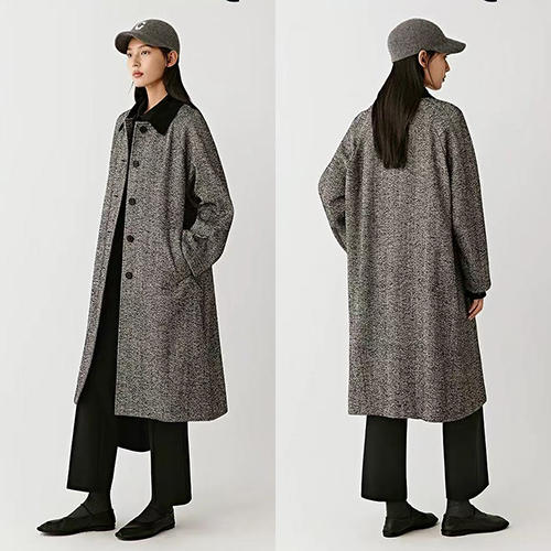 现货秒发~人字纹羊毛大衣 商品图0