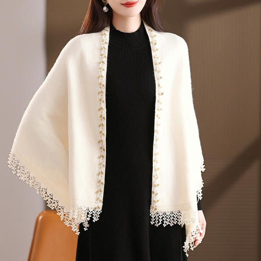 FCY SJ25979镂空开衫斗篷披肩外穿宽松韩版搭配旗袍 商品图1