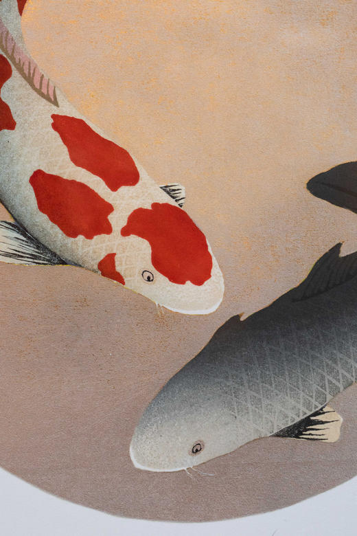 独角鹿西洋古董2010年日本当代艺术家Kunio Kaneko签名创作出品限量木刻版画作品「Whisper Whisper 7 低语·七」 商品图3