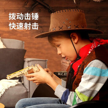若客（ROKR）左轮手枪 积木枪儿童玩具枪diy手工木质拼装模型枪男孩生日礼物 商品图2