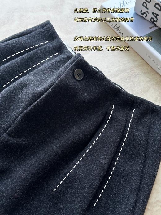 香y同款宽松高腰灰色毛呢直筒阔腿裤 商品图11