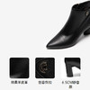 【静音系列】千百度粗高跟羊皮靴女尖头短靴时装靴A25571638 商品缩略图3