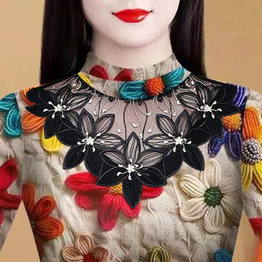 KQL 405H8927一体双面德绒半高领打底衫修身时尚保暖上衣 商品图2