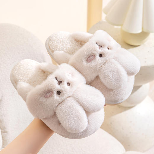 始源儿童款超柔可爱兔子棉棉拖鞋秋冬款保暖一鞋两穿 商品图5