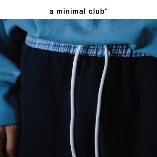 a minimal club格纹撞色裤腰直筒休闲卫裤水洗微吊档AM59SP07 商品图3