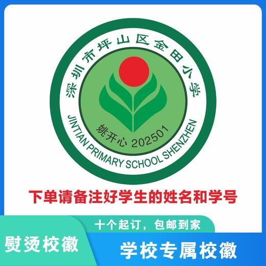 定制深圳市坪山区金田小学熨烫校徽定做布标姓名贴章可缝制包邮51 商品图1