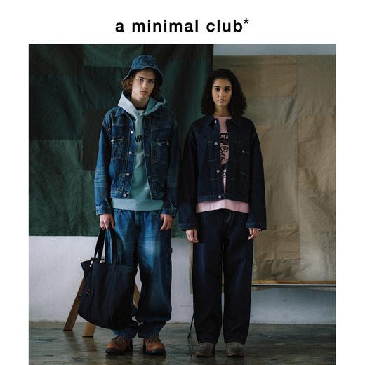 a minimal club重磅【原牛】磨毛皮标直筒牛仔裤调节巴黎扣AM59DT02 商品图2
