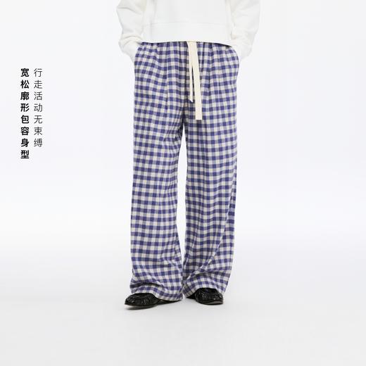 oneup法兰绒格子长裤（男女同款） 商品图0
