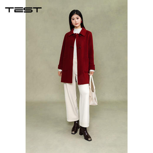 冬上新慵懒通勤穿搭高级感毛呢阔腿休闲裤3254033 商品图3