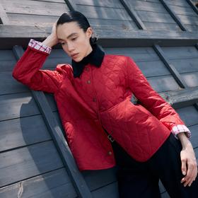 oneup菱形格子双面穿棉服