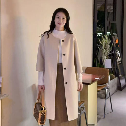 （康赛妮A类纱线）火桐hooton 半高领山羊绒坑条打底衫25A650 商品图0