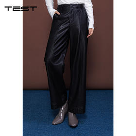 冬上新宽松版型轻松打造摩登高级感皮面阔腿裤3254005