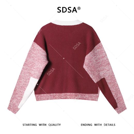 29173SDSA男士秋冬新款痞帅男装潮牌简约拼色圆领毛衣百搭时尚针织衫 商品图5