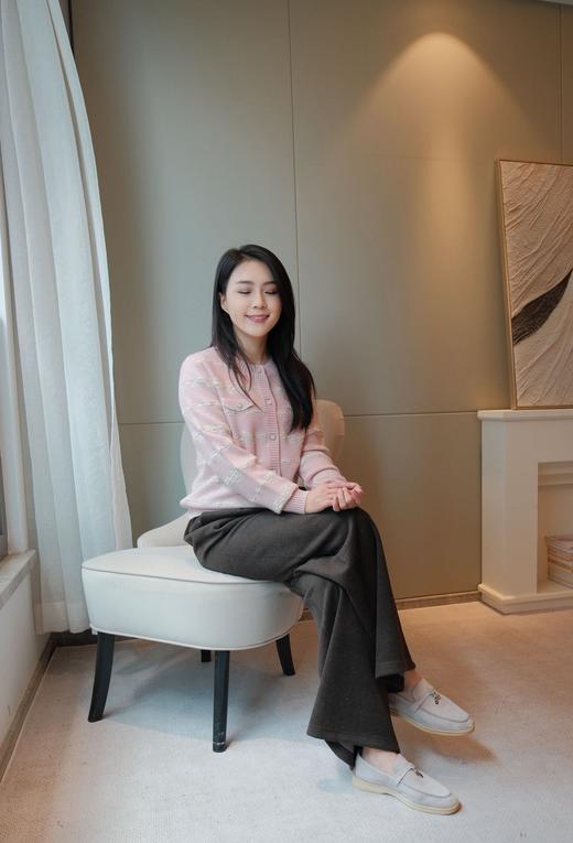 甜美粉调|小香撞色细闪羊毛衫 商品图1