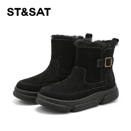 星期六金属扣厚底加绒防滑雪地靴SSD4118CQ6 商品图10