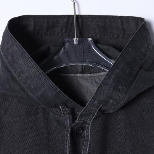 252220SDSA秋冬新款痞帅男装极简风纯色抽绳连帽纽衬衫百搭时尚开衫衬衣 商品图1