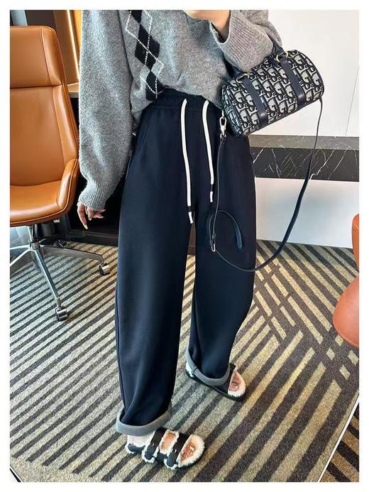 北方一条过冬的裤子 加绒蚕丝羊毛阔腿裤 商品图9