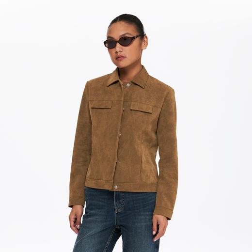 oneup哑光麂皮感PU皮夹克 商品图2