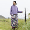 绽放700朵/亚麻棉复古印花双层半身长裙秋冬设计感舒适半身裙新款 商品缩略图2