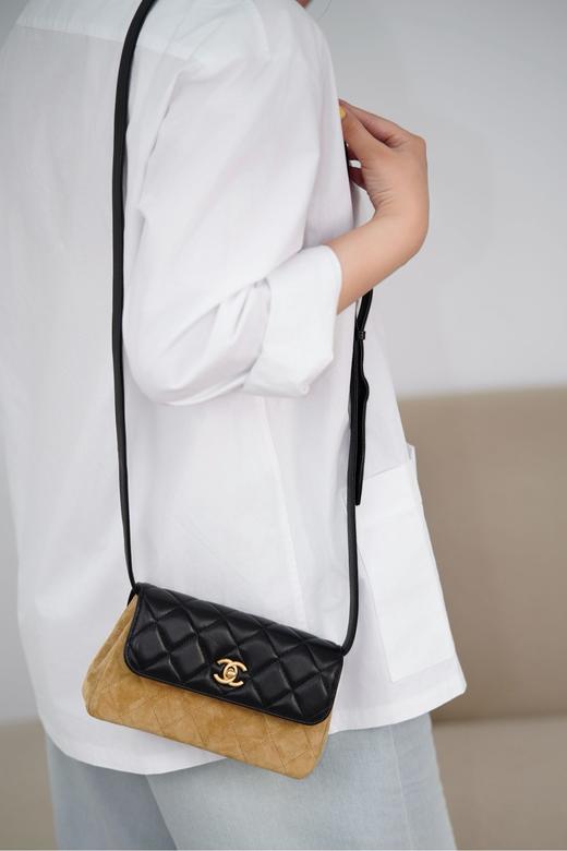 香奈儿 25A高级手工坊 拼皮口盖包（LZ*MM） 商品图5