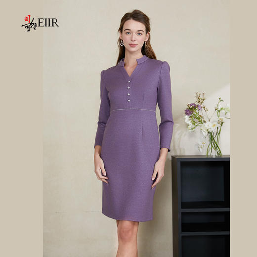 司歌弹力针织小A裙显瘦秋冬连衣裙长袖EA901377X 商品图2