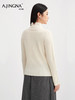 【商场同款】阿菁娜冬季新款超细美利奴羊毛衫半高领坑条修身针织微喇袖贝壳扣亲肤A30D301019 商品缩略图2