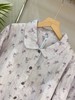 松植屋女款全棉水洗长袖长裤套装春秋双层纱布睡衣经典翻领与竹叶图案恬静素雅 商品缩略图4