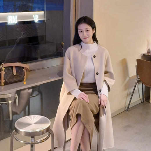 （康赛妮A类纱线）火桐hooton 半高领山羊绒坑条打底衫25A650 商品图4