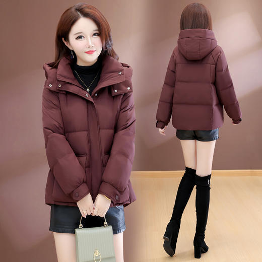 QYM 25XYY02-Y羽绒服连帽防风大码宽松加厚保暖外套 商品图2