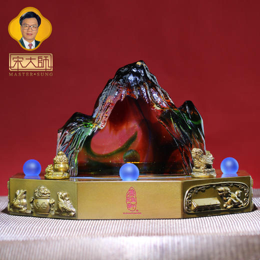宋大师大师新款吉祥礼石敢当泰山靠山石摆件 古法琉璃工艺商务礼品摆件 商品图0