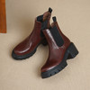 【预售5天】真皮圆头厚底马丁靴女秋冬粗跟防水台烟筒瘦瘦靴切尔西短靴DTN&561-2 商品缩略图2