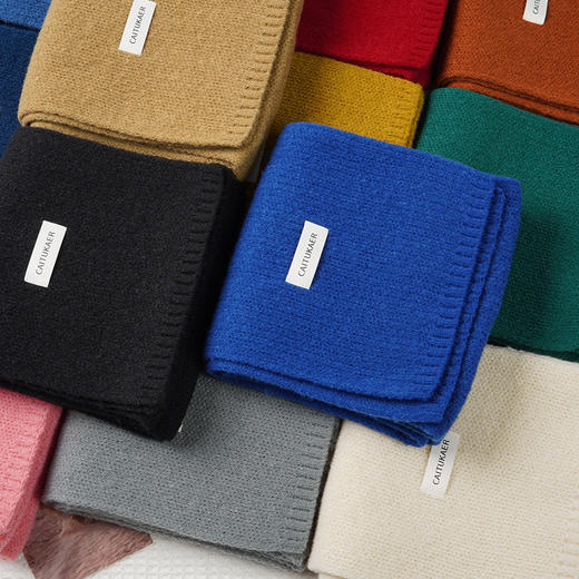 轻奢礼盒装 秋冬保暖围巾 冬季纯色针织时尚百搭款新款毛线围脖 商品图3