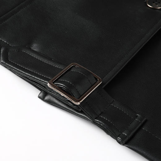 奢姿大码女装2025秋季时尚翻领皮衣胖妹妹个性简约百搭短款外套9953370352 商品图4