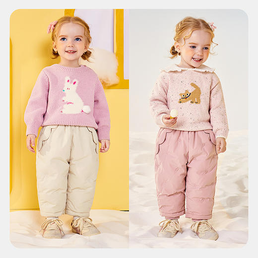 【迷你真心绒】迷你巴拉巴拉男女童宝宝裤子2025冬新品拒水羽绒裤 商品图2