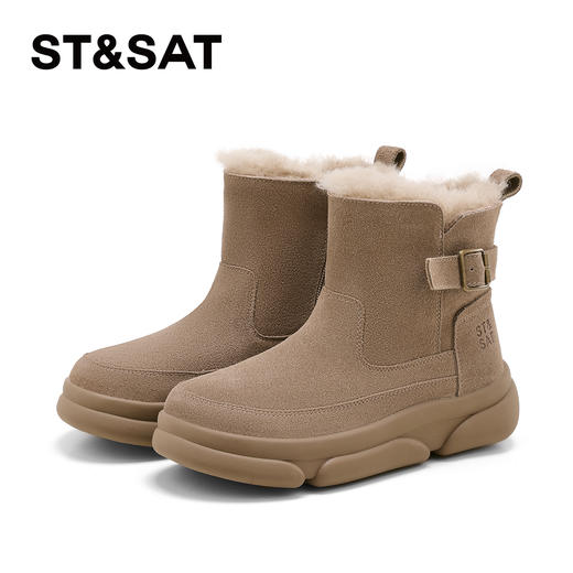 星期六金属扣厚底加绒防滑雪地靴SSD4118CQ6 商品图9