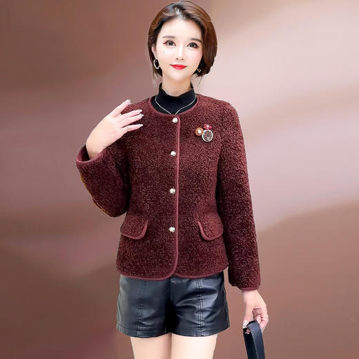 QYM 25YS45-Y时尚小香风皮毛一体外套时尚气质上衣 商品图0