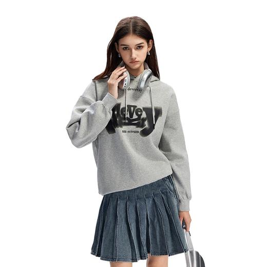 明星同款 IDEVERRAY秋装雅丹风卫衣重磅加绒连帽上衣男女生情侣装 商品图2