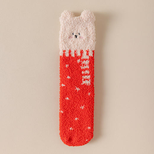 【YW】无忧购19元2双，29元5双可爱小猫小狗地板袜立体袜刺绣珊瑚绒袜子（现货发) 商品图5