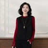 西子/云绒异色羊毛呢双面穿斜襟紫杏色马甲/MJTJ377 商品缩略图2