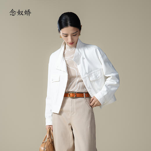 【商场同款】CNJ5380 “风尚牛仔衣” 白色清新、轻盈，斜纹牛仔棉，吸汗透气 白色牛仔外套 商品图1