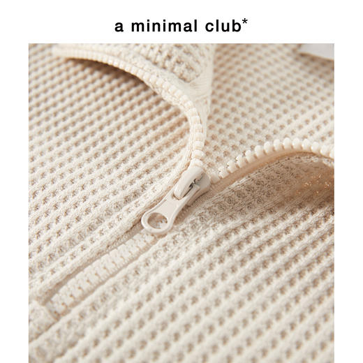 a minimal club刺绣logo华夫格半拉链卫衣翻领长袖半开襟AM59ST15 商品图2