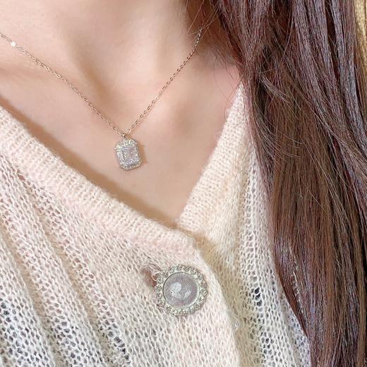 卡蒂罗KADER 冰晶方糖项链  轻奢简约镶嵌大颗闪锆小众高贵气质冷淡风璀璨闪耀锁骨链 甜美可爱少女心显白神器 商品图2