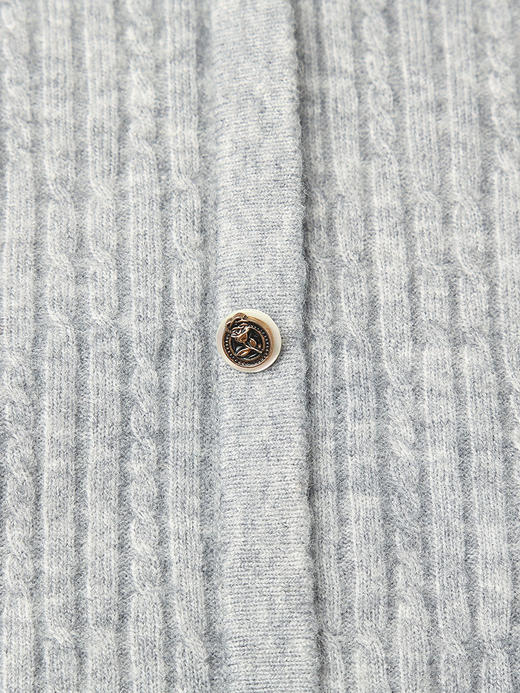 黑色 V 领单排扣坑条针织开衫 秋冬修身显瘦长袖短款毛衣外套 商品图3