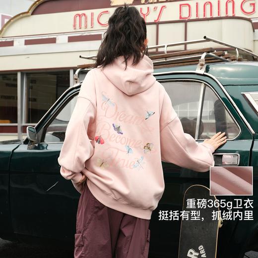 录士LUSHISI自然之翼卫衣抓绒恒温保暖连帽潮流宽松情侣宽松卫衣 商品图3