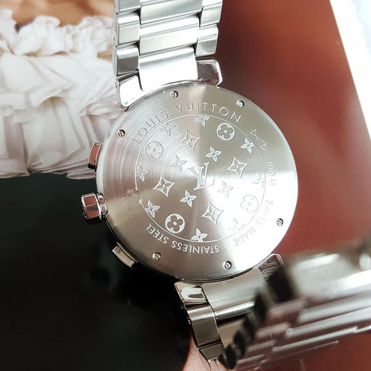 【95新】LOUIS VUITTON 路易威登Q11215自动机械机芯日期显示、计时TAMBOUR系列41.5MM（男款）精钢131025NJS08 商品图7
