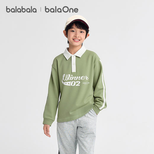 巴拉巴拉balaOne儿童长袖t恤男童女童2025新款秋装POLO衫撞色上衣 商品图2