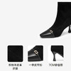 【静音系列】千百度拼接羊皮时装靴女细高跟弹力短靴A25577233 商品缩略图3