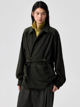 Simple Project/Y25195/腰带毛呢长袖衬衫