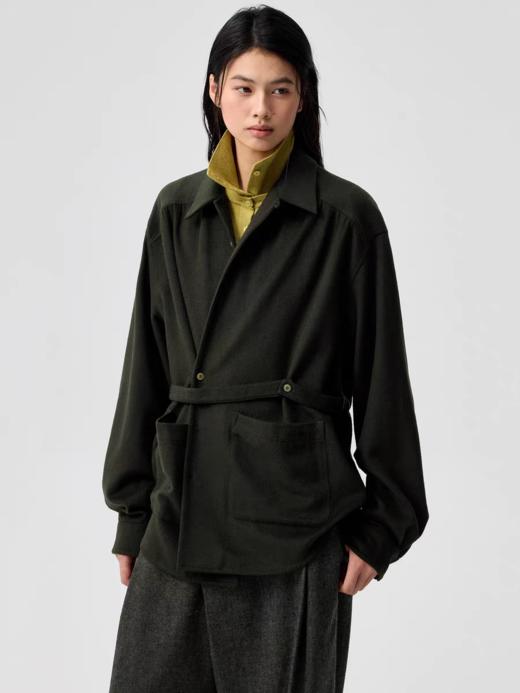 Simple Project/Y25195/腰带毛呢长袖衬衫 商品图0