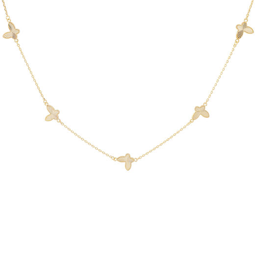 【东方系列】三彩2025新款国风流光蝴蝶项链车花纹理简约精致时尚 商品图1